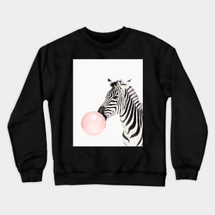 Zebra print, Bubble gum, Nursery art, Zebra wall art, Animal, Kids room, Modern art, Wall decor Crewneck Sweatshirt